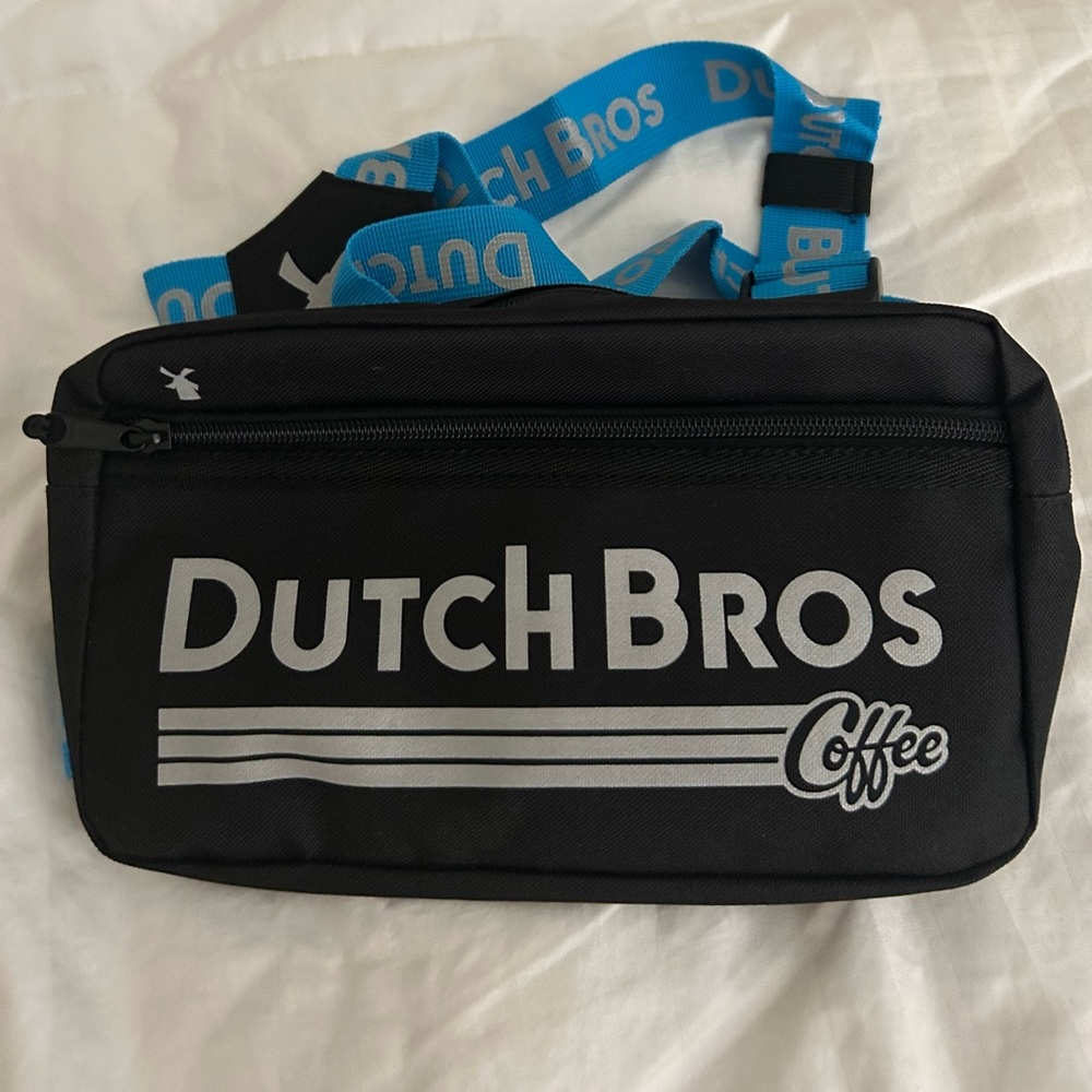 Dutch Bros Black and Blue Belt Bag